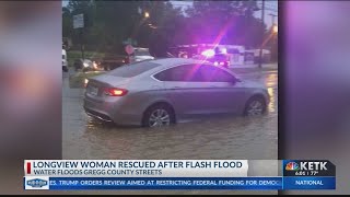 Longview woman rescued after flash flood