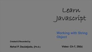 Learn Javascript: Working with Strings - Initcap : substr