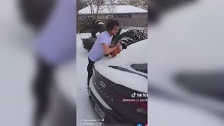 Port Arthur man under investigation after TikTok video of him using baby to clean snow from car