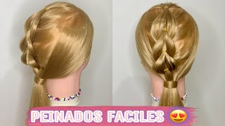 PEINADOS FACILES | Coleta con Trenza con Volumen 😍Nour hairstyles #109