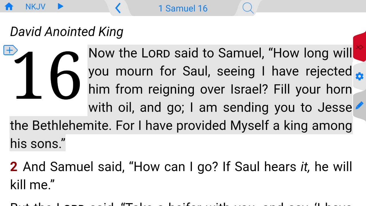 1 Samuel 16 (Bible NKJV Translation, With Audio) - YouTube