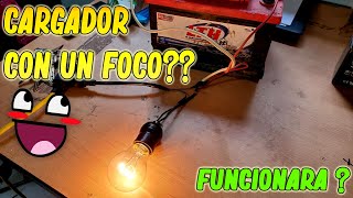 🟢TRUCO/CÓMO HACER UN CARGADOR CASERO 😲CON UN FOCO, PARA BATERIAS DE AUTO/100% FUNCIONAL!✅