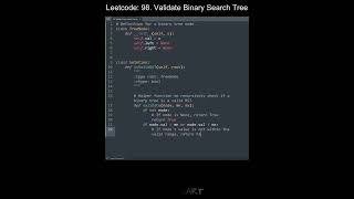 Leetcode 98. Validate Binary Search Tree in Python | Python Leetcode | Python Coding Tutorial | ASMR