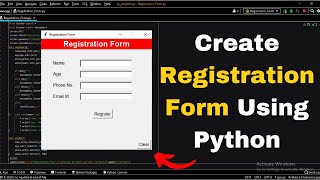 Create Registration Form Using Python || Python tkinter Project - HINDI
