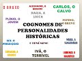 COGNOMES DE PERSONALIDADES HISTÓRICAS