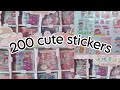 unboxing the cute kawaii 200 stickers useful for journal book 🎀