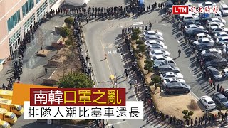 武漢肺炎》驚人！南韓大邱瘋搶口罩 網看完隊伍長度嚇傻