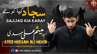 Sajjad a.s Kya Karay | Syed Meesam Ali Mehdi | 25 Muharram 2020/1442 Noha