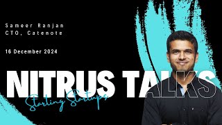 NITRUS Talks | Starting Startups | Sameer Ranjan