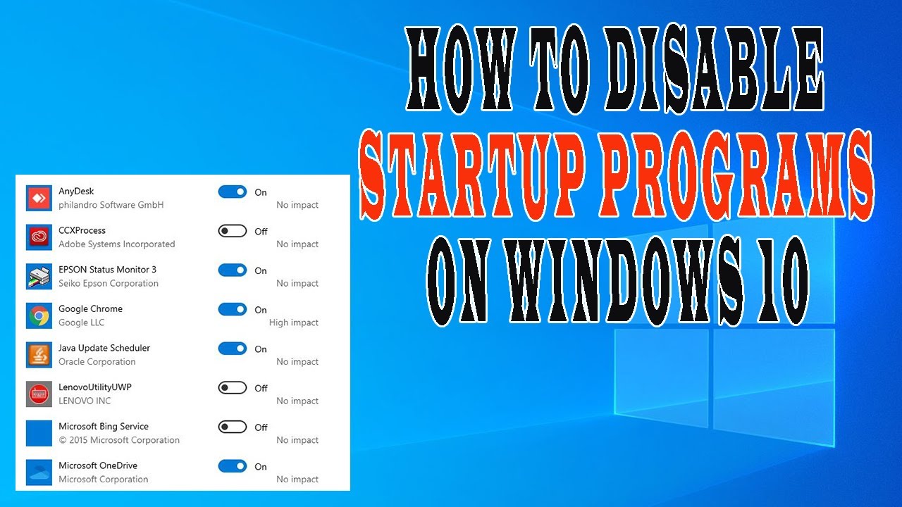 How To Disable Startup Programs/Applications On Windows 10 (Tagalog ...