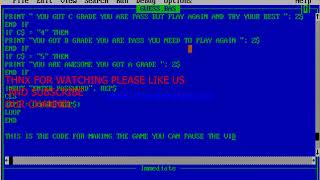 QBASIC VIDEO 2 HOW TO MAKE A GAME IN QBASIC