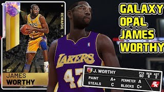 GALAXY OPAL JAMES WORTHY 60PT GAMEPLAY! THE BEST CARD IN NBA 2k19 MyTEAM