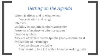 Chapter 4: Agenda Setting and Formulation