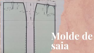 PARTE 2-APRENDA A FAZER MOLDE DE SAIA SIMPLES PARTE DAS COSTAS