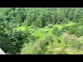 丘の上の展望台から一望する黒沢湿原の夏の日の景色 徳島県三好市