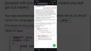 java nptel week 3 programming assignment(1-5) and Quiz 2024