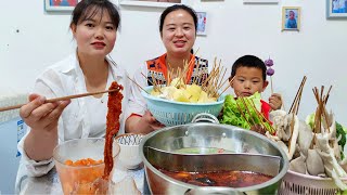 约上嫂子，丹丹自己在家腌制麻辣牛肉，涮上自己炒的火锅料太美了！【胖手手丹丹】