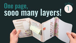 Make a 5 panel fold out page with tons of layers, pockets, \u0026 writings spots for your junk journal