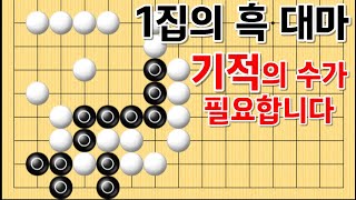 사활 바둑 묘수 - 1집 밖에 없지만 기적의 수를 둔다면 이야기가 달라지겠죠.  #바둑 #사활 #바둑강좌