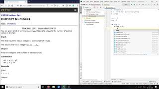 Python Distinct Numbers Algorithm - CSES Sorting and Searching #1