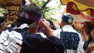 新宿　花園神社　大祭　宵宮　四町会合同渡御　神輿　2018.5.26