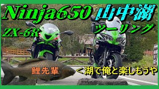 【山中湖のアトラクション】Ninja650＆ZX-6Rで道志～富士ツーリング【kawasakiコンビ】