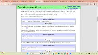 Syntax Error, Runtime Error, logical Error and Assignment discussion