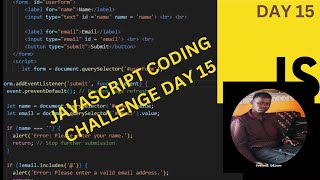 Day 15: Mastering Form Validation with JavaScript | Prevent Errors & Ensure Clean User Input