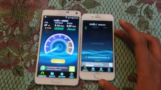 Samsung Galaxy Note 4 vs iPhone 6 Internet Speed Test HD