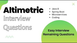 Cracking the Code: Top Java Interview Questions Asked in Altimetric Revealed!