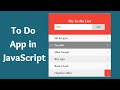 Creating a To-Do List App in HTML, CSS, and JavaScript