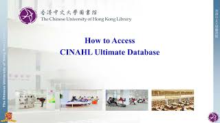How to Access CINAHL Ultimate Database