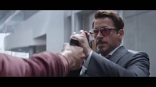 Tony Stark & Black Panther vs Bucky Fight (REVERSE) Scene Captain America Civil War Movie CLIPHD