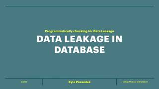 Detecting data Leakage in MySQL with Regular Expressions
