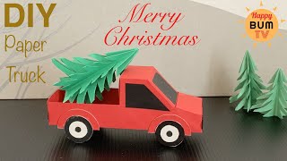 HOW TO MAKE PAPER TRUCK I DIY PAPER TRUCK CANDY HOLDER I DIY ORIGAMI TRUCK