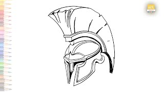 Spartan Roman Greek Trojan Gladiator Helmet drawing | How to draw Gladiator Helmet step by step