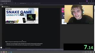 Creating snake game in Python WR - any% Speedrun in 18.49