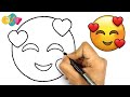 رسم ايموجي الفيسبوك القلب | كيف ترسم ايموشن قلب | تعلم رسم ايموجي سهل facebook emoji drawing