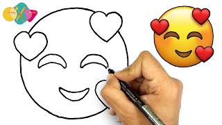 رسم ايموجي الفيسبوك القلب | كيف ترسم ايموشن قلب | تعلم رسم ايموجي سهل facebook emoji drawing