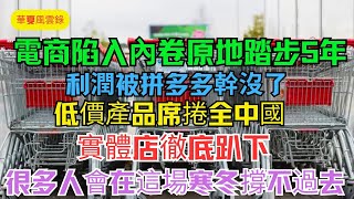 2025年死的更摻！實體店徹底趴下，電商陷入最大內卷，已經原地踏步5年！商家根本活不下去，利潤被拼多多幹沒了，低價產品席捲全中國，銀行也撐不住了，上半年裁員2.5萬人，很多人會在這場寒冬撐不過去！