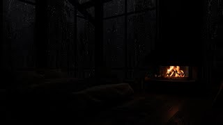 Serene Forest Rain 🌧️ Cozy Fireplace Ambience for Peaceful Sleep, Focus, and Ultimate Relaxation 🔥😴