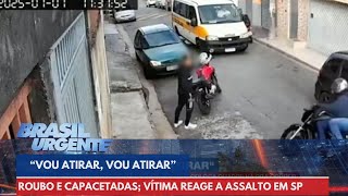 Jovem reage a assalto e é agredido com o próprio capacete | Brasil Urgente