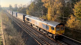 GBRF 66766 passes Redhouse Castle hauling 4E04 Mossend to Doncaster #train #freighttrain #railway