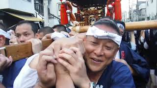 富岡八幡宮例大祭　神輿連合渡御終了後　三好2丁目神輿　神酒所前 2017.8.13