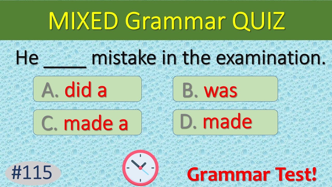 Grammar Question And Answers | Mixed Grammar Questions And Answers ...