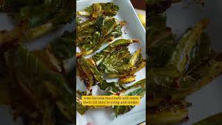 Harissa Roast Cauli Leaves