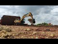 kedatangan unit baru cat truck lagi. excavator sany bersih bersih mining coal truck excavator