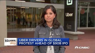 Uber drivers in global protest ahead of company's $90 billion IPO