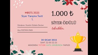 #mbsts 2025 Ödüllü Siyer Yarışma Testi Çözümleri