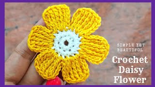 BEGINNERS TUTORIAL - crochet daisy simple and beautiful / six petals flower/accessories/ applique